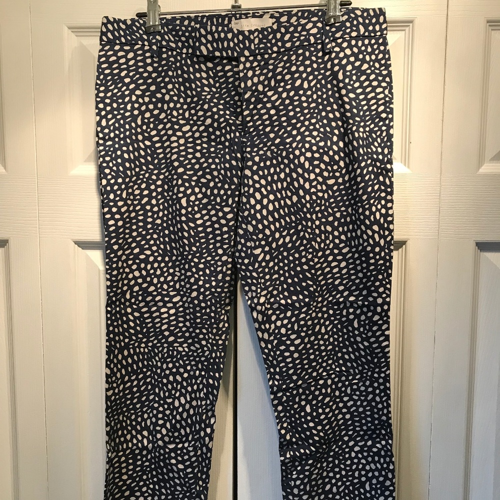 Gap Slim Cropped Patterned Stretch Pants